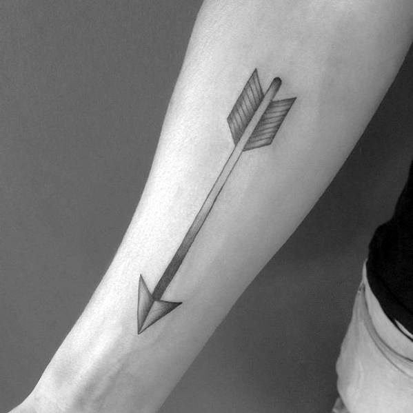 Arrow Simple Inner Forearm Tattoos For Men