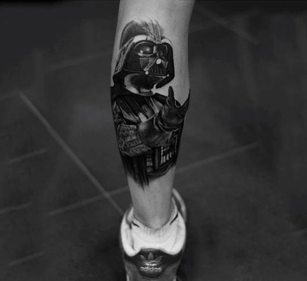 Artistic Darth Vader Tattoo Male Legs