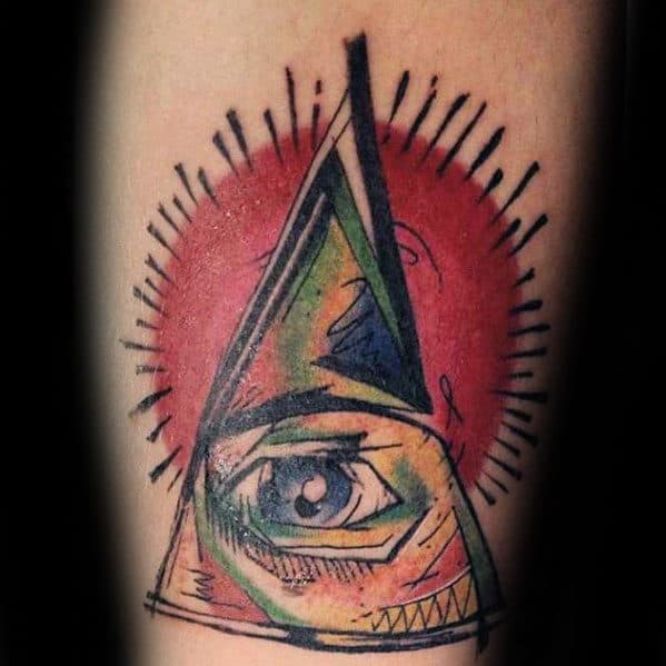 Artistic Eye Of Providence Mens Forearm Tattoo