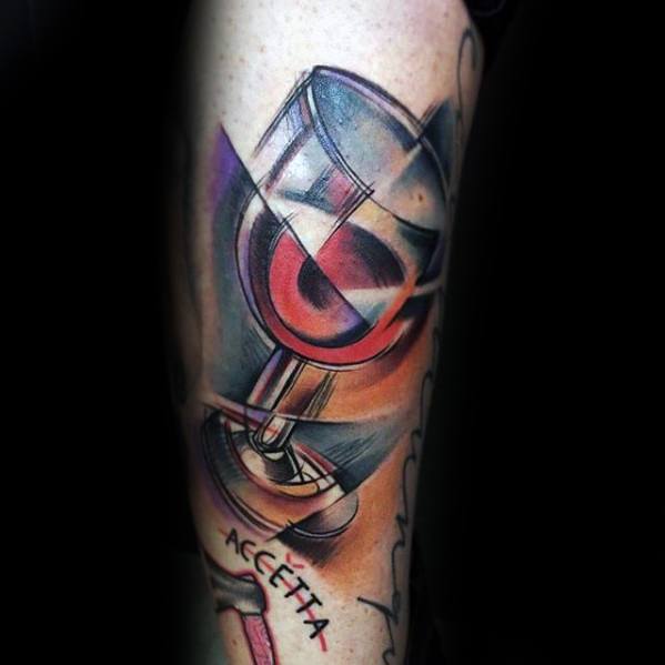 Artistic Forearm Wine Guys Tattoo Designs