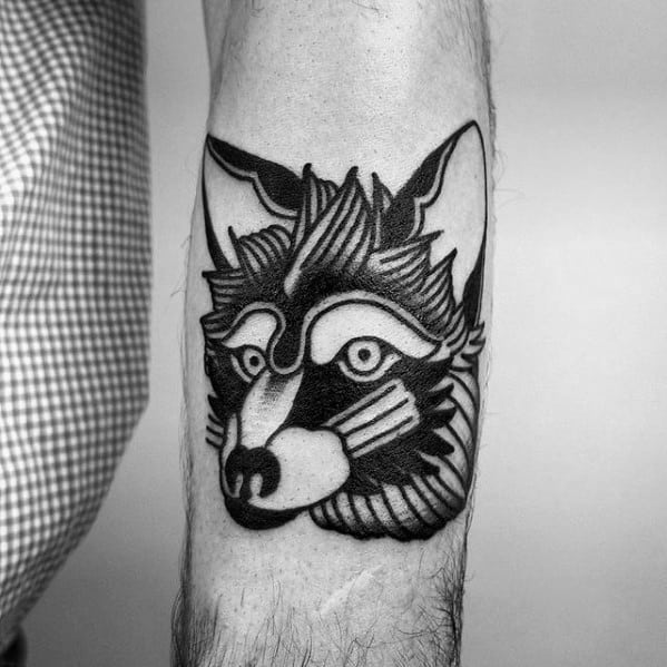 Artistic Male Coyote Head Traditional Inner Forearm Tattoo Ideas