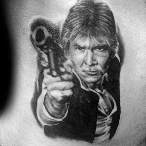 Artistic Male Rib Cage Side Han Solo Tattoo Ideas