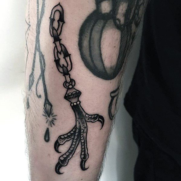 Artistic Male Talon Tattoo Ideas On Outer Forearm
