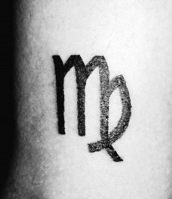 Astrological Sign Mens Virgo Zodiac Symbol Tattoo