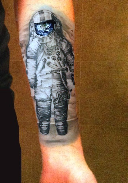Astronaut Mens Forearm Tattoo