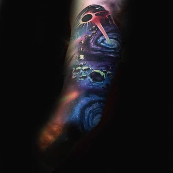 Astronomy Explosion Tattoo Male Full Sleeves