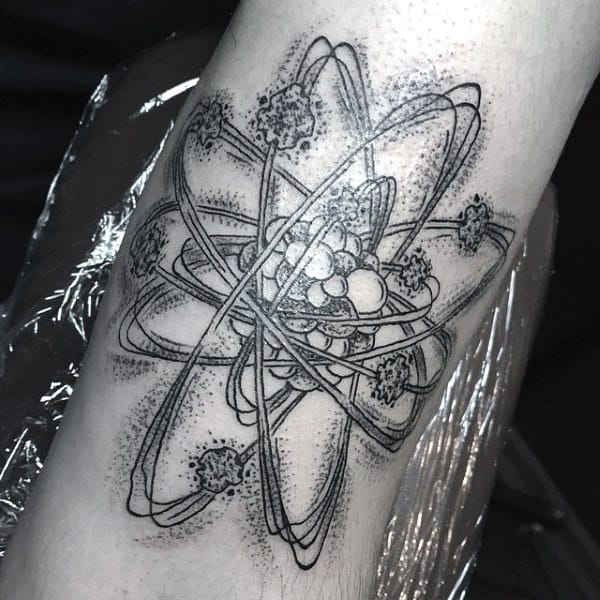 Atom Particle Quatumphysics Mens Science Tattoo Designs