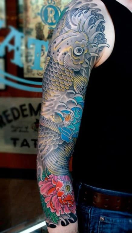 Attractive Japanese Sleeve Tattoo For Guys