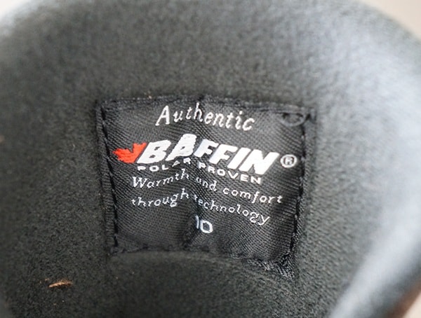 Authenthic Interior Tag Mens Baffin Control Max Boots