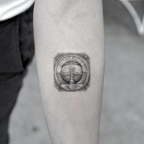 Avation Gague Inner Forearm Quarter Sized Tattoo Designs For Males