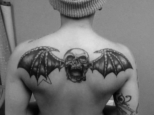 Avenged Sevenfold Mens Deathbat Shoulder Blade Tattoos