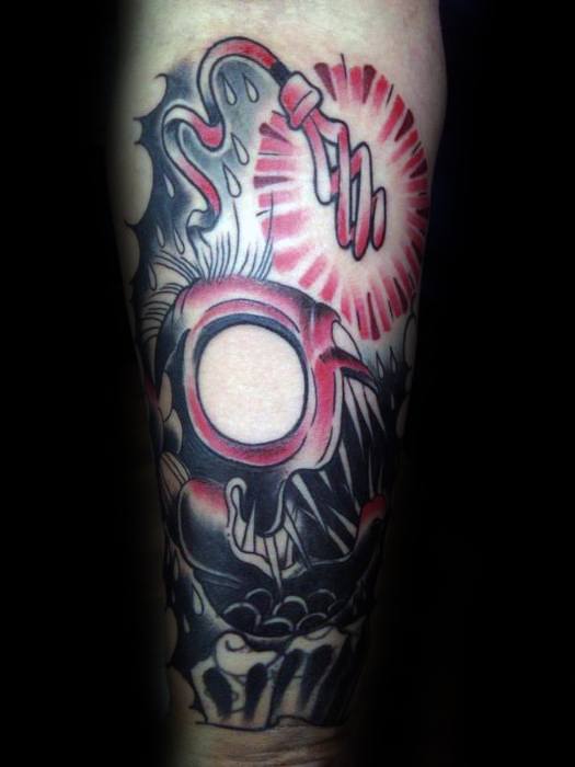 Awesome Angler Fish Tattoos For Men Red And Black Ink