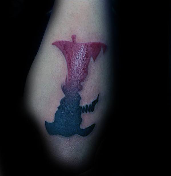 Awesome Apple Core Death Note Tattoos For Men On Outer Forearm