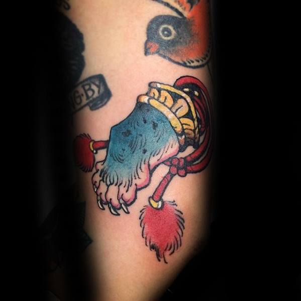 Awesome Arm Rabbit Foot Tattoos For Men
