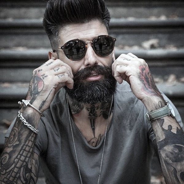 Undercut hairstyle with Beard
