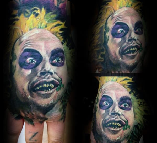 Awesome Beetlejuice Hand Tattoos For Guys