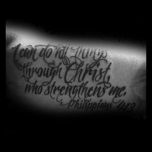 Awesome Bicep Philippians 4 13 Male Tattoo Ideas