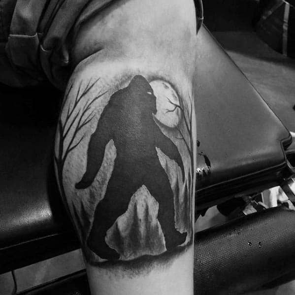 Awesome Bigfoot Tattoos For Men On Leg Calf