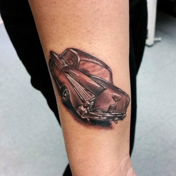 Awesome Classic Chevy Car Mens Inner Forearm Tattoo