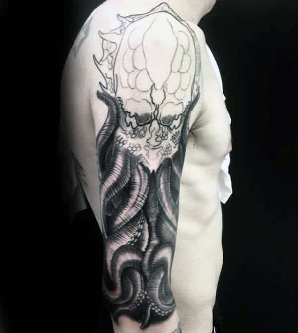 Awesome Cthulhu Guys Half Sleeve Tattoo Inspiration