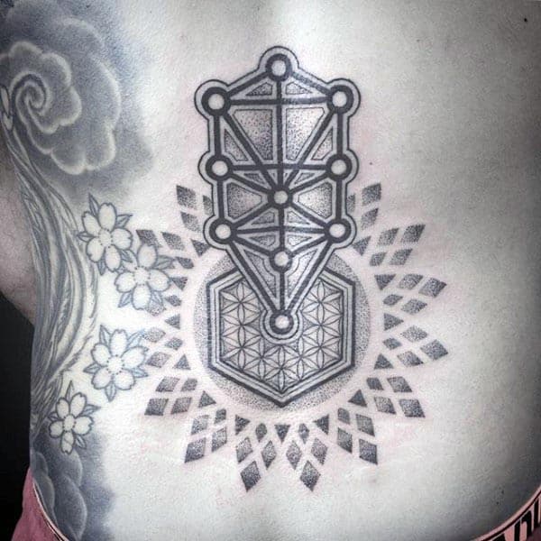 Awesome Dotwork Floral Guys Geometric Tree Of Life Tattoo On Back