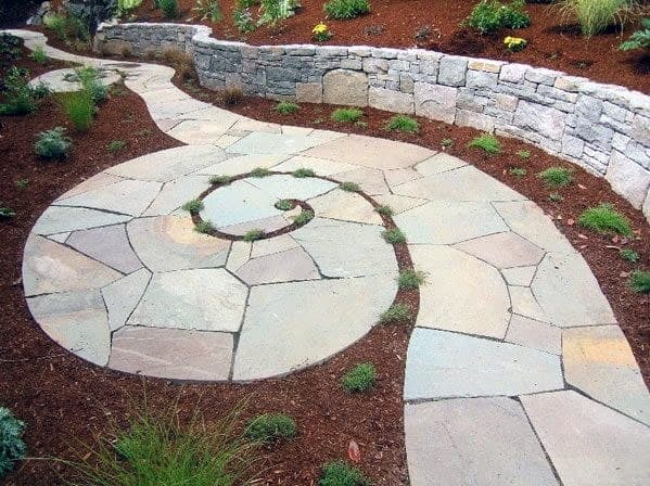 spiral flagstone path design