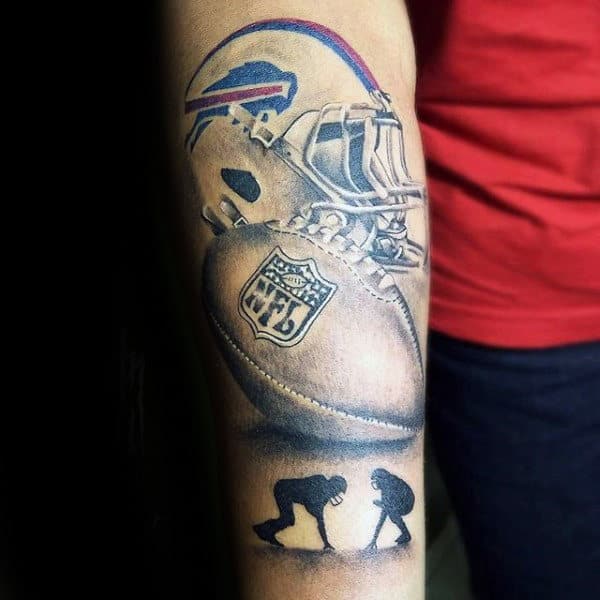 Awesome Football Players With Ball Mens Forearm Tattoos