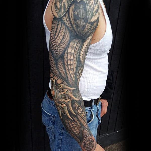 Awesome Gentlemens Tribal Tattoo Designs For Arms