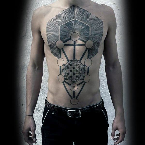 Awesome Geometric Chest Tattoos For Men