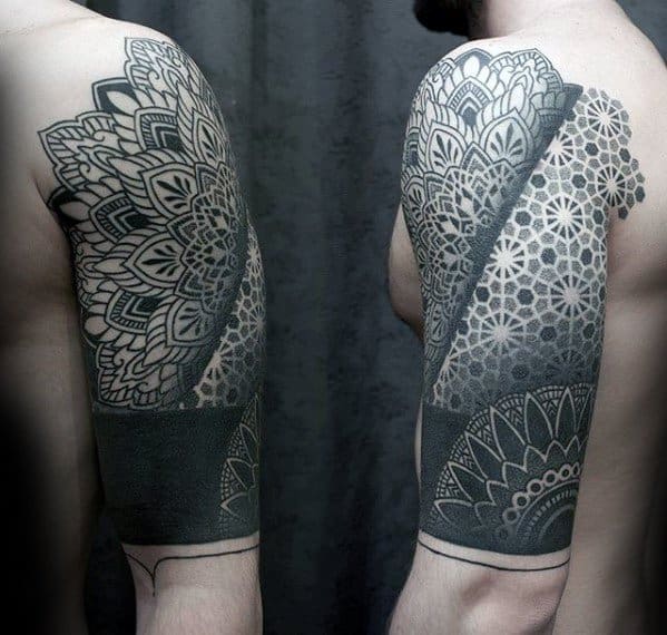 Awesome Geometric Half Sleeve Tattoos For Men