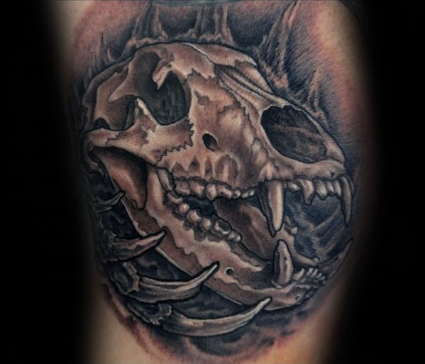 Awesome Guys Arm Bear Skull Tattoos
