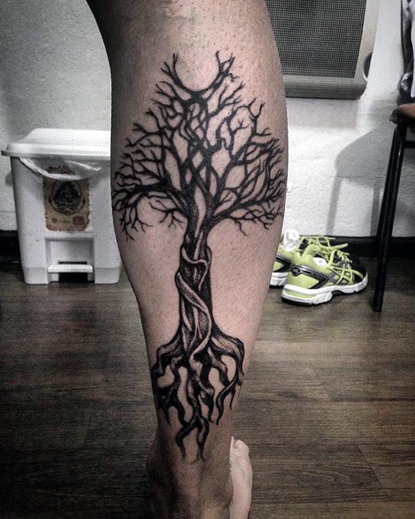 Awesome Guys Back Of Legs Tree Of Life Tattoos