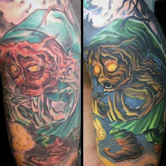 Awesome Guys Half Sleeve Zelda Tattoos
