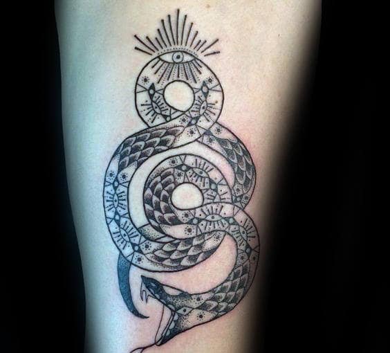 Awesome Guys Ouroboros Forearm Tattoos