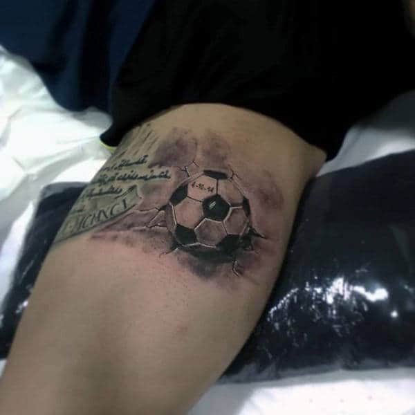 Awesome Guys Soccer Tattoo Ideas On Arms