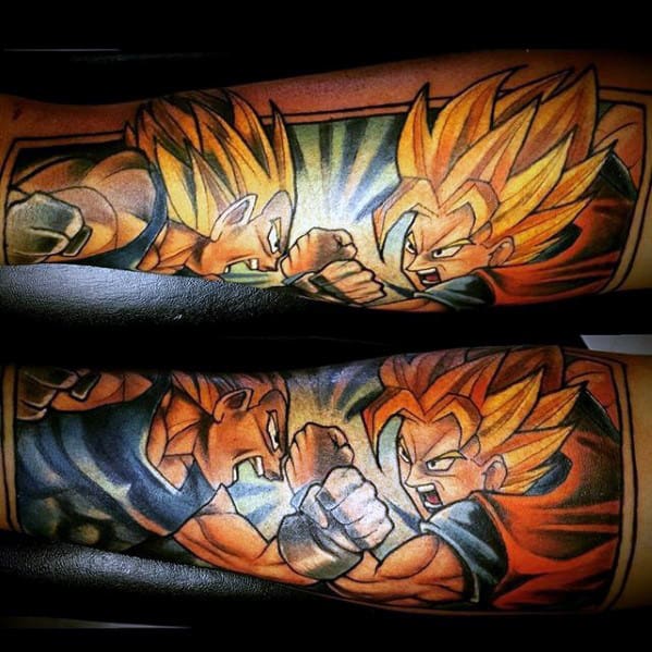 Awesome Guys Vegeta Dragon Ball Z Themed Inner Forearm Tattoo