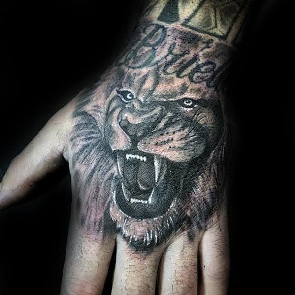 Awesome Lion Hand Tattoos For Men