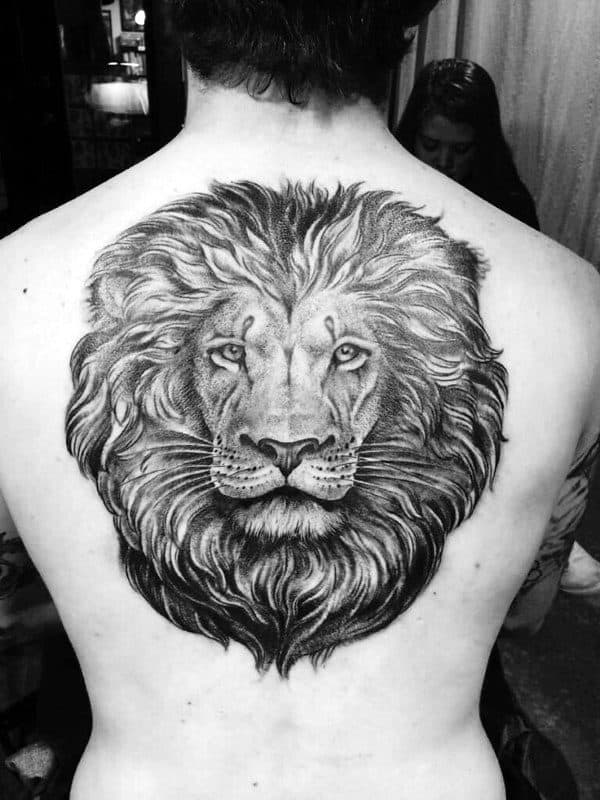 Awesome Lion Head Tattoo Ideas For Men On Back
