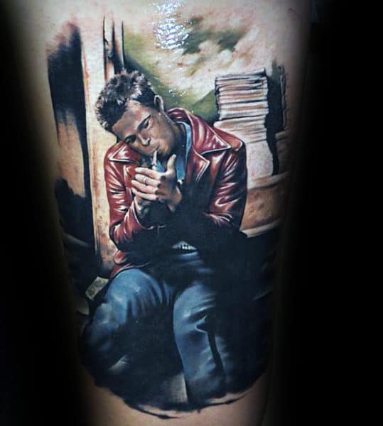 Awesome Male Fight Club Tattoo On Arm