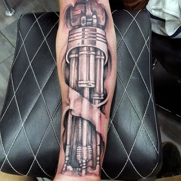 Awesome Mens 3d Terminator Cyborg Mechanical Sleeve Tattoo