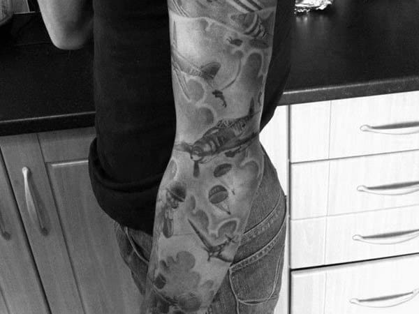 Awesome Mens Airborne Sleeve Tattoos