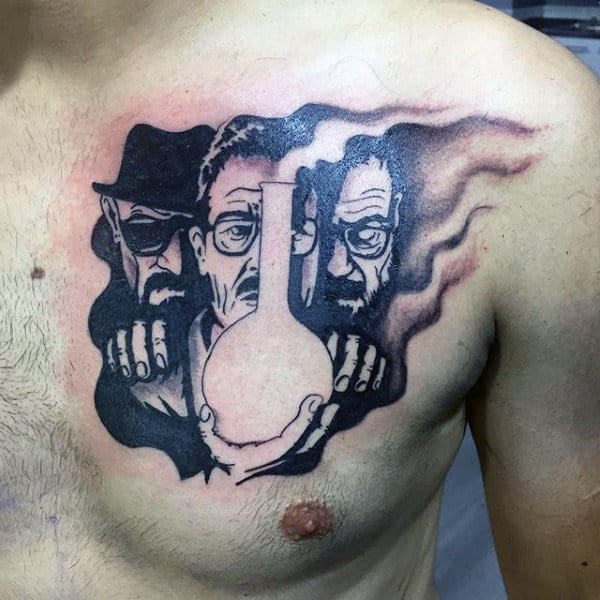 Awesome Mens Chemistry Breaking Bad Upper Chest Tattoos