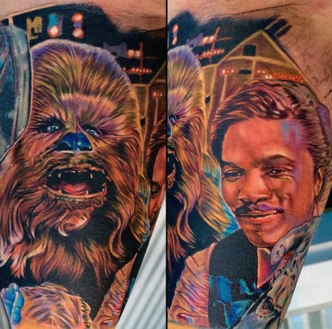 Awesome Mens Chewbacca Arm Tattoo Design Inspiration