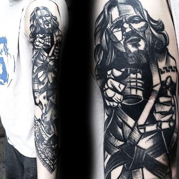 Awesome Mens Creative Jiu Jitsu Full Arm Tattoos