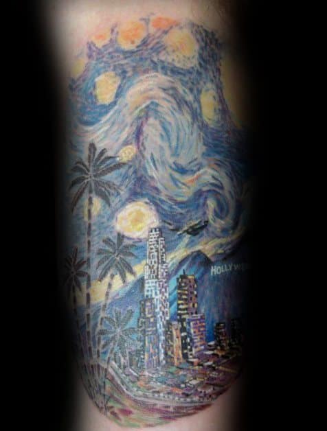 Awesome Mens Forearm Vincent Van Gogh Tattoo Ideas