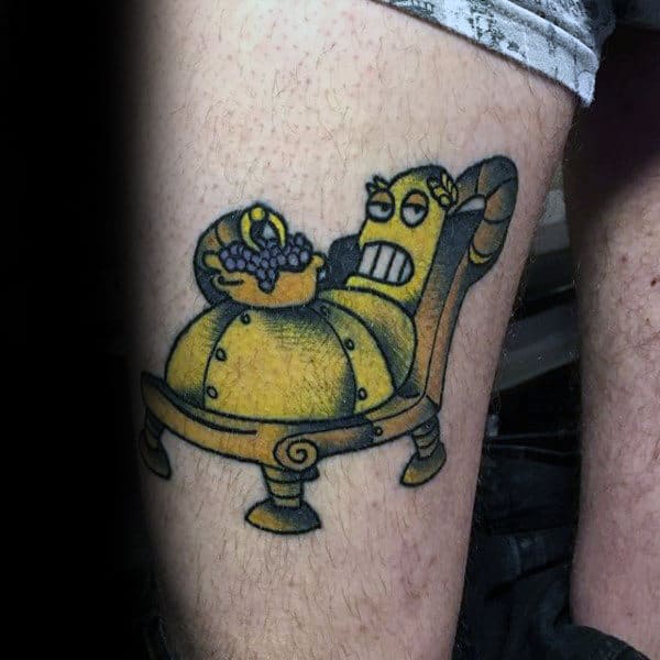 Awesome Mens Futurama Thigh Tattoos
