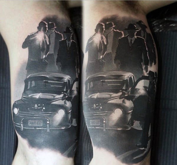 Awesome Mens Gangster Bicep Tattoos
