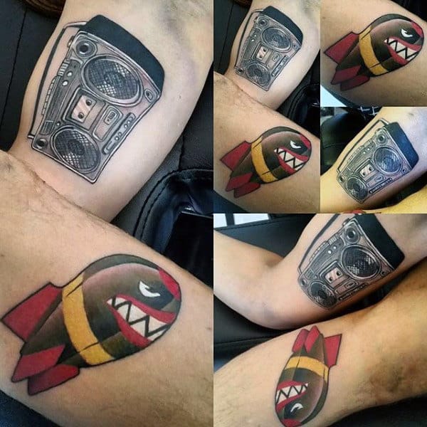 Awesome Mens Retro Boombox Tattoos
