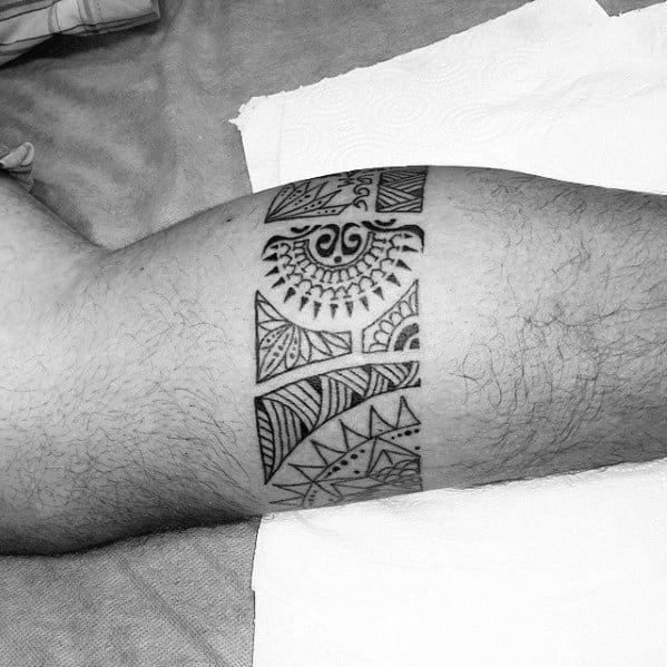 Awesome Mens Tribal Leg Band Tattoo