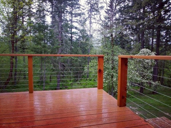wood deck cable railing